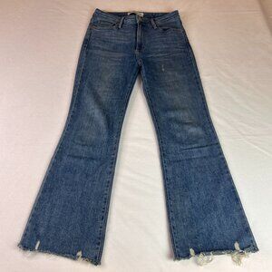 Just Black Denim "The Frayed Crop Flare" Medium Wash Jeans BP298J